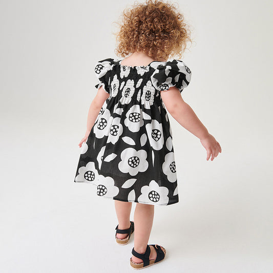 Girls' Floral Cotton Princess Dress