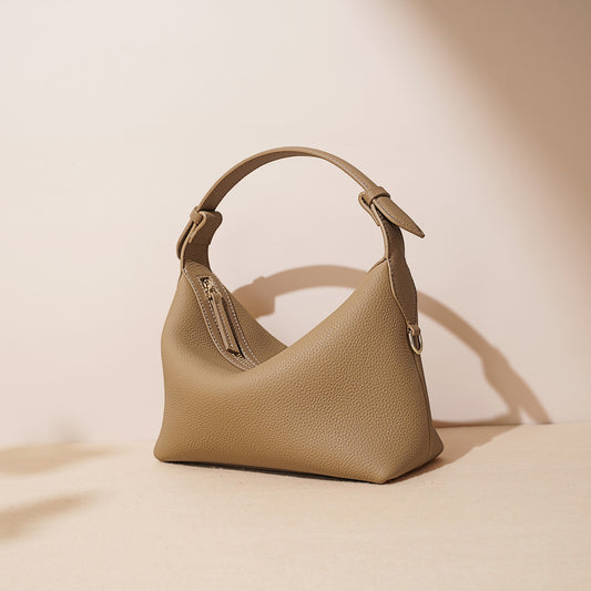 Soft Genuine Leather Armpit Commuter Crossbody Bag