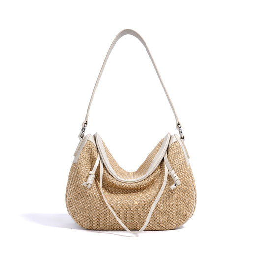 Woven Genuine Leather Lazy-Style Crossbody Bag