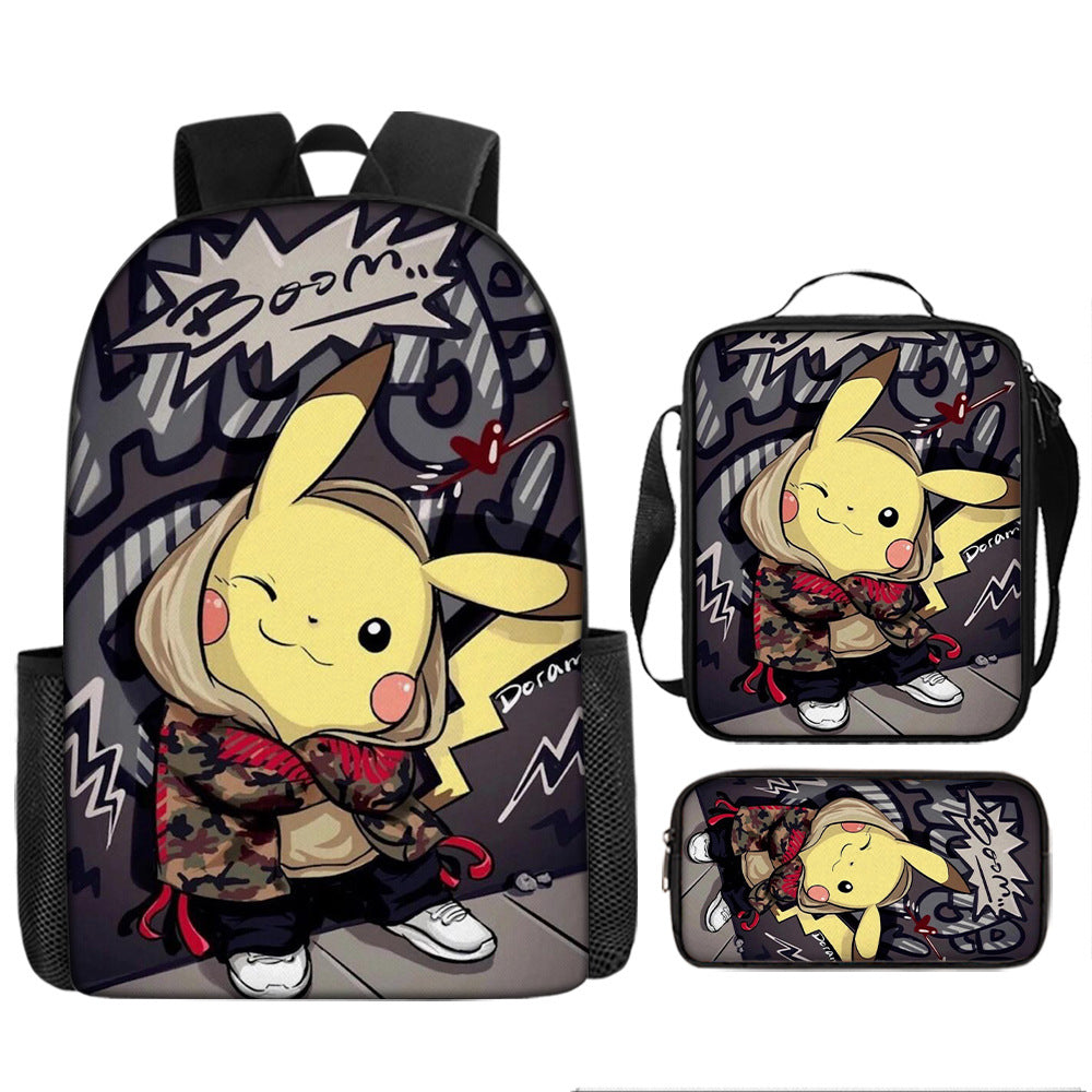 Pokemon Pikachu Children's Backpack Three-Piece Set