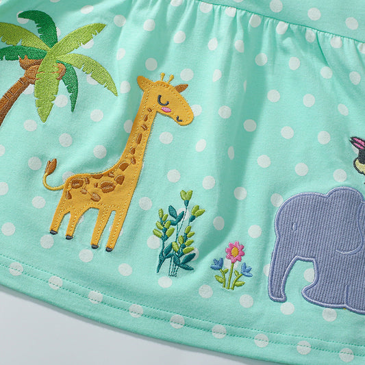 Girls' Cotton T-shirt Shorts Two-Piece Set