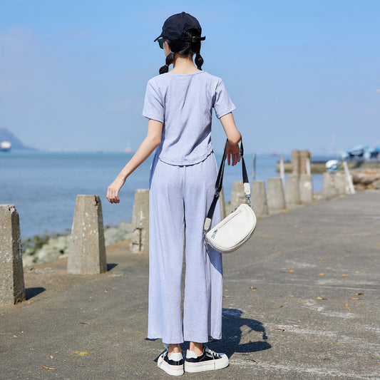 Girls' Casual T-shirt and Pants Two Pieces Set