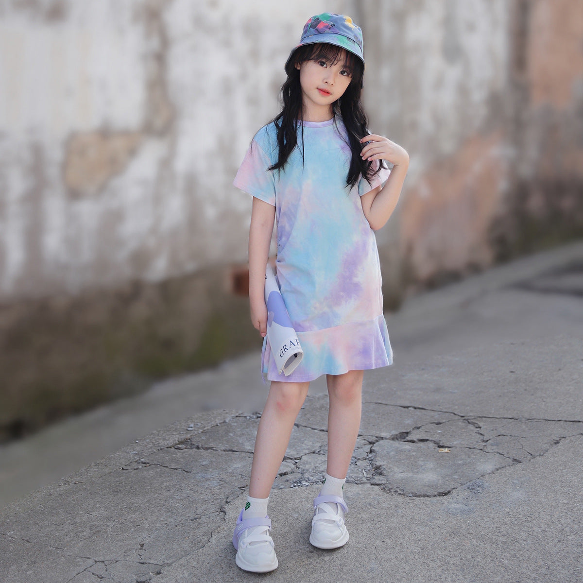 Girls' Casual Tie-Dye Dress | Girls Dresses Online Singapore | SUNJIMISE SUNJIMISE Singapore Girls' Casual Tie-Dye Dress | Girls Dresses Online Singapore | SUNJIMISE SUNJIMISE Singapore