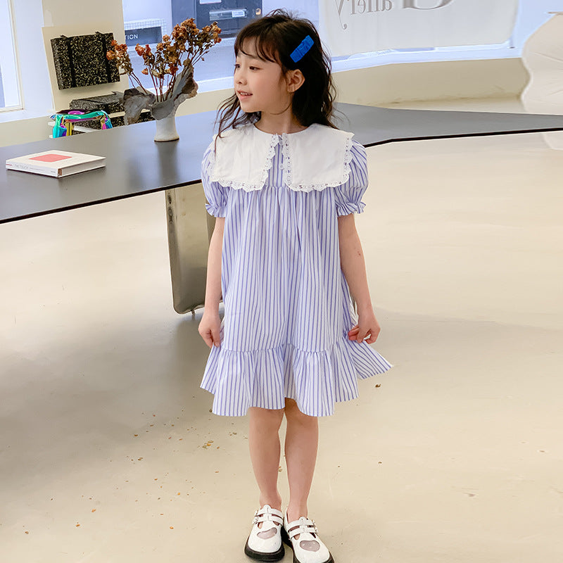 Girls' Korean Style Striped Princess Dress | Girls Dresses Online Singapore SUNJIMISE Singapore Girls' Korean Style Striped Princess Dress | Girls Dresses Online Singapore SUNJIMISE Singapore