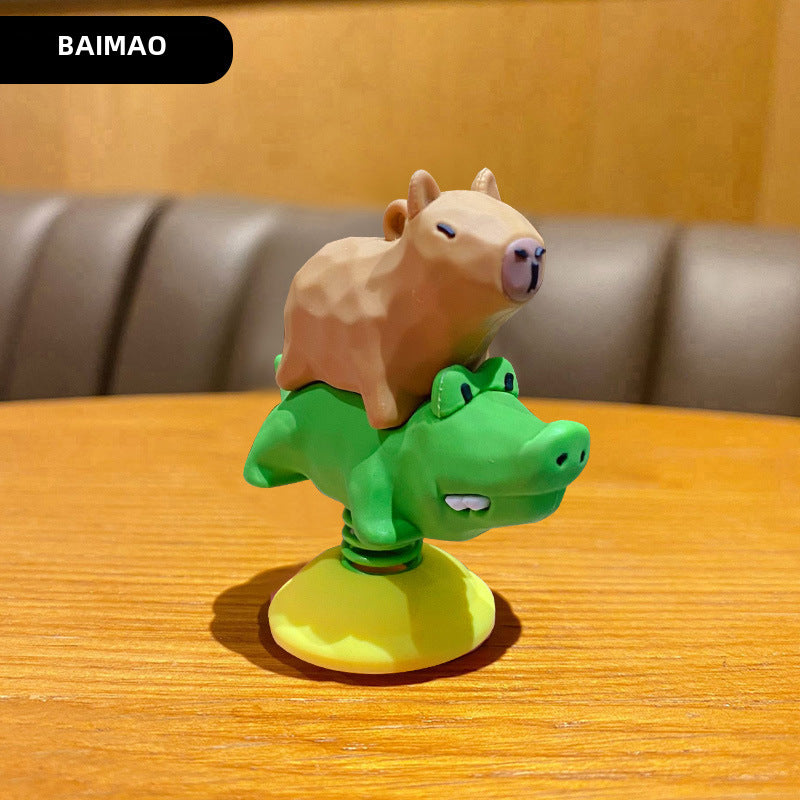 Kapibala Dolphin Swinging Music Decompression Desktop Ornament Creative Car Center Console Decoration Gift