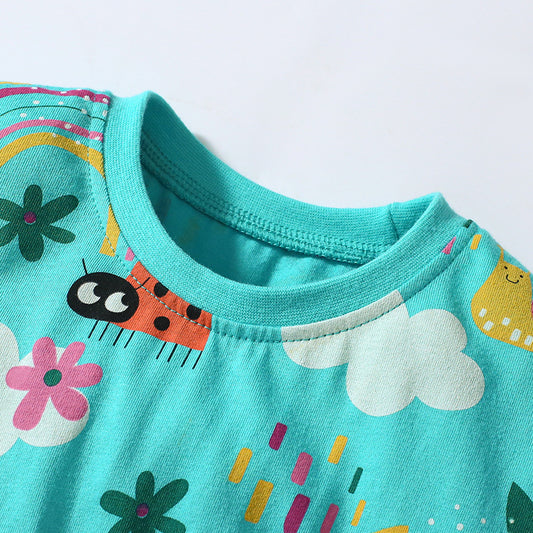 Girls' Cartoon Princess Dress Pants Two-Piece Set