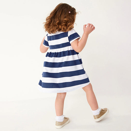 Striped Girls' Cotton Princess Dress