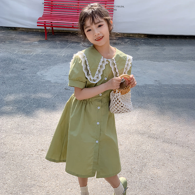 Girls' Korean Style Casual Shirt Dress – SUNJIMISE Kids Fashion