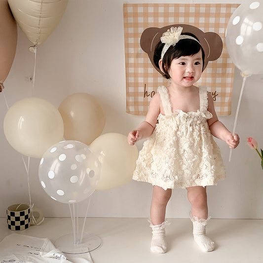 Baby Girl Tulle Onesie Dress with Hairband