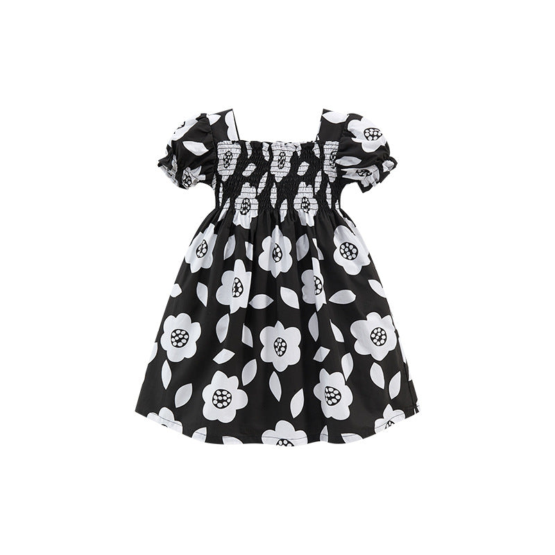 Girls' Floral Cotton Princess Dress