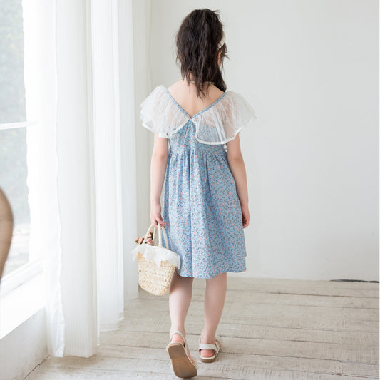 Chic Korean Style Girls' Floral Dress