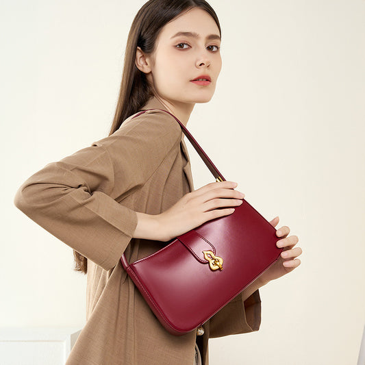 Niche Genuine Leather Underarm Shoulder Bag