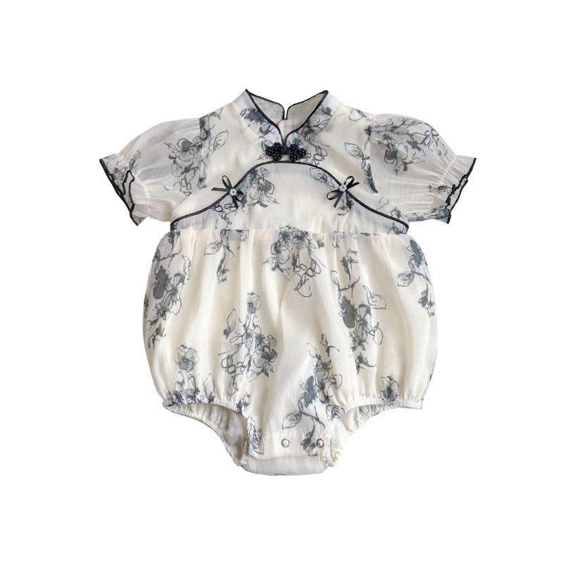 女婴汉服风格连体衣