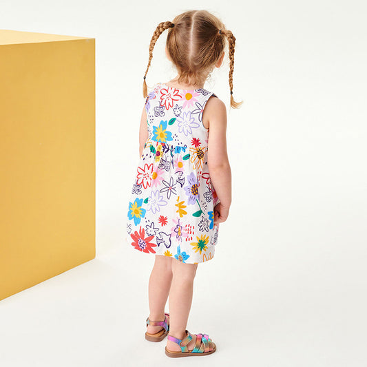 Girls' Fringed Flower Princess Dress