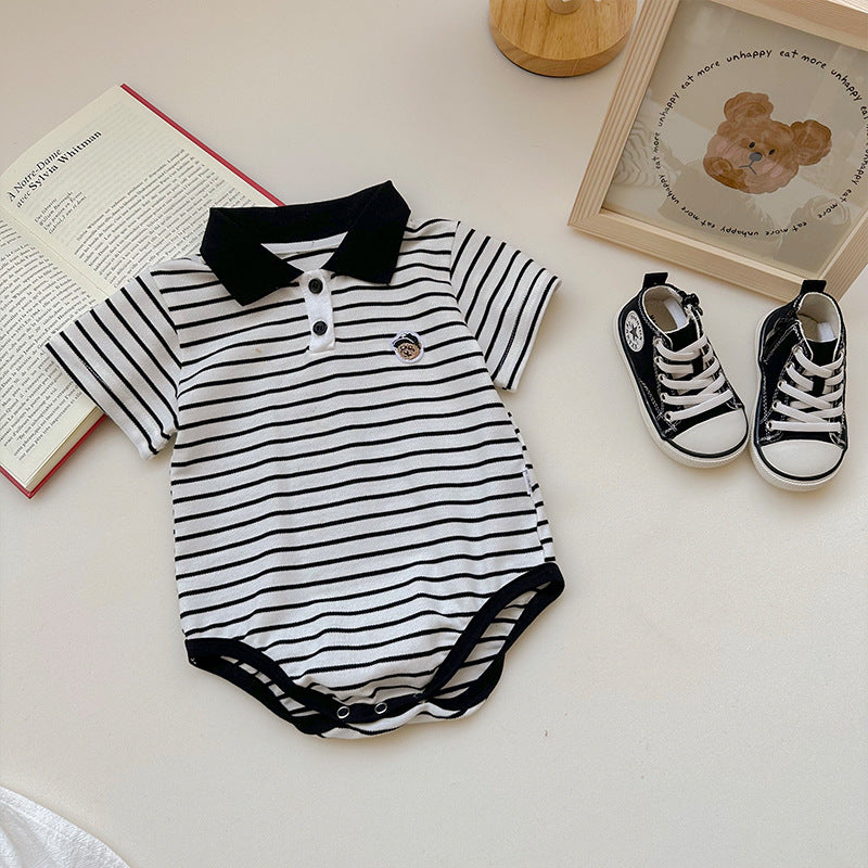 Baby Boy Striped Polo Shirt Onesie