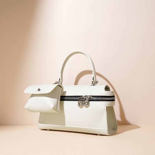 Retro Compact Genuine Leather Shoulder Bag