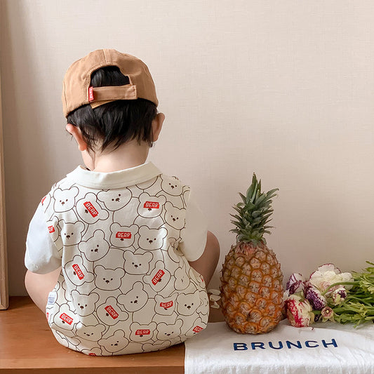 Baby Boy Cartoon Bear Onesie