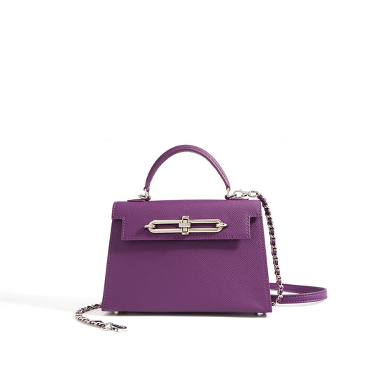 Kraft Kelly Genuine Leather Mini Square Bag