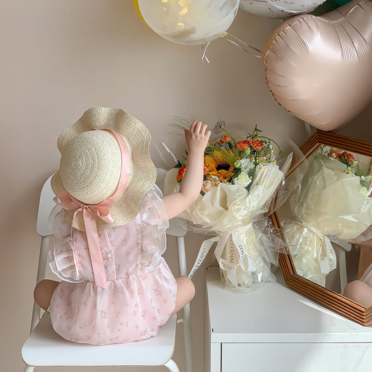 Baby Girl Floral Onesie with Hat