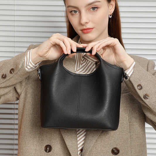 Retro Genuine Leather Bucket Bag