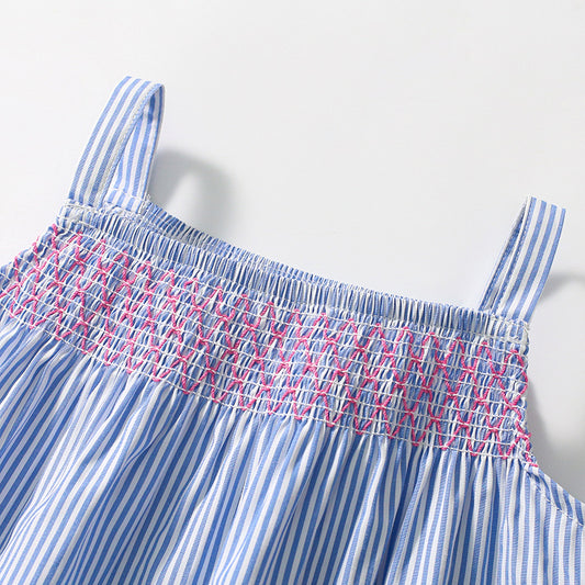 Ruffled Cartoon Girls' Tank Top Shorts Two-pieces Set