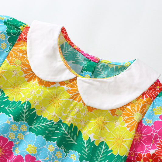 Floral Girls' Princess Dress