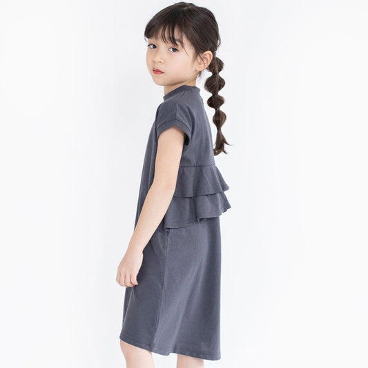 Girls' Japanese Style Ruffled T-shirt Dress