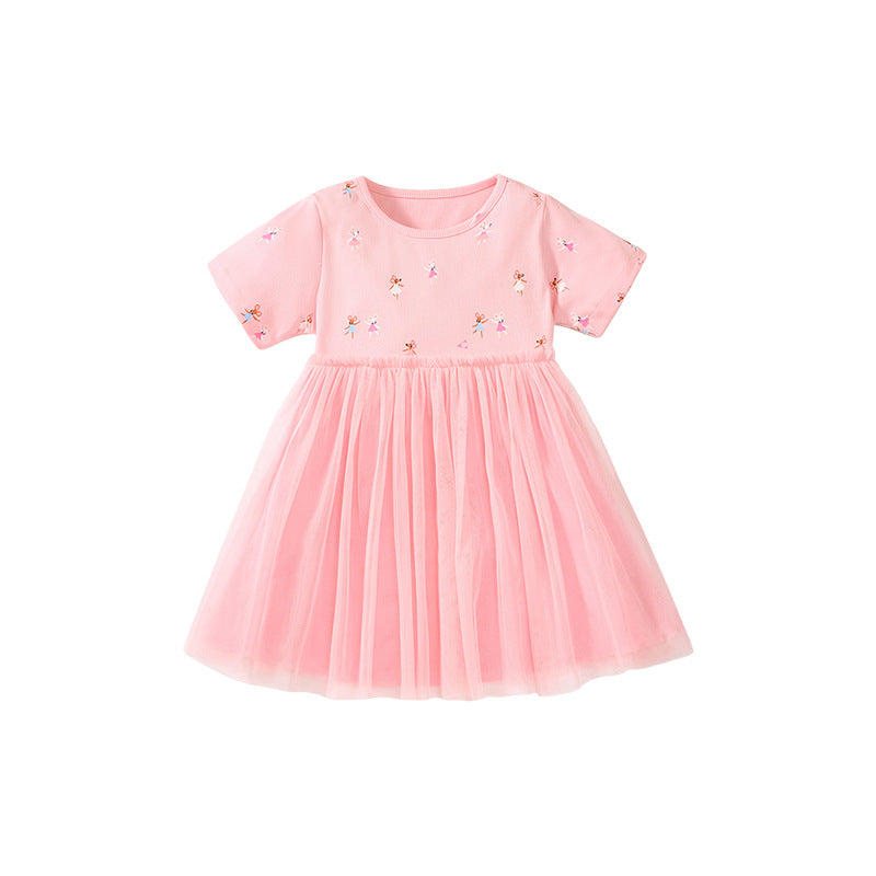 卡通短袖女童纯棉公主裙