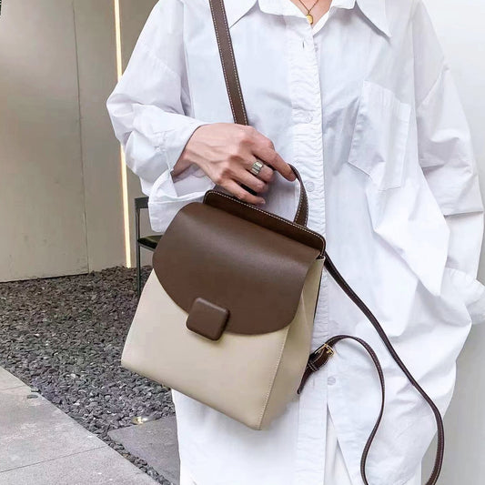 Niche Design Genuine Leather Travel Backpack