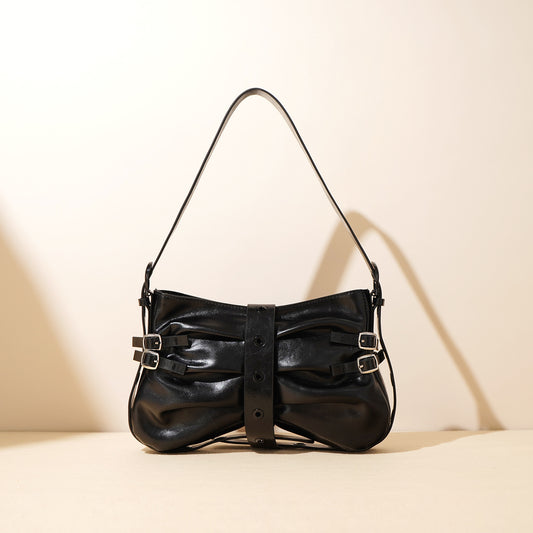 Motorcycle Genuine Leather Tote Crossbody Bag