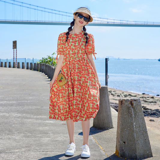 Girls' Floral Beach Dress
