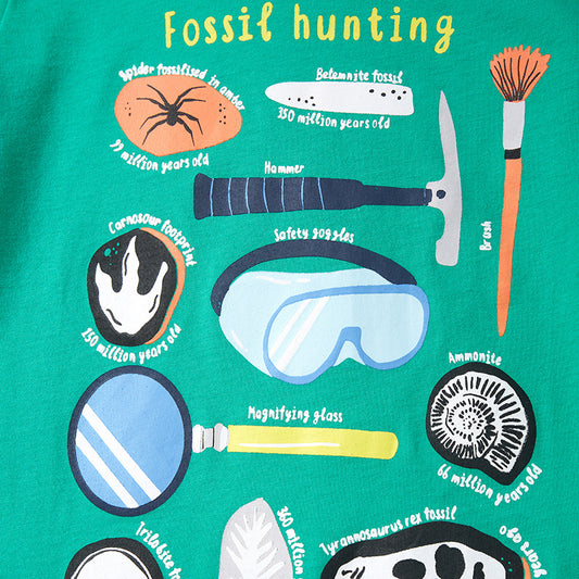 Cartoon Print Boys' Cotton T-shirt