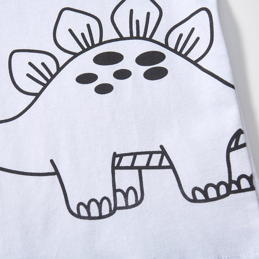 Short Sleeve Cartoon Boys' Two-Piece Set