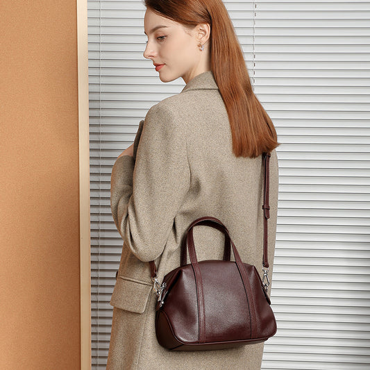 Boston Pillow Genuine Leather Handbag