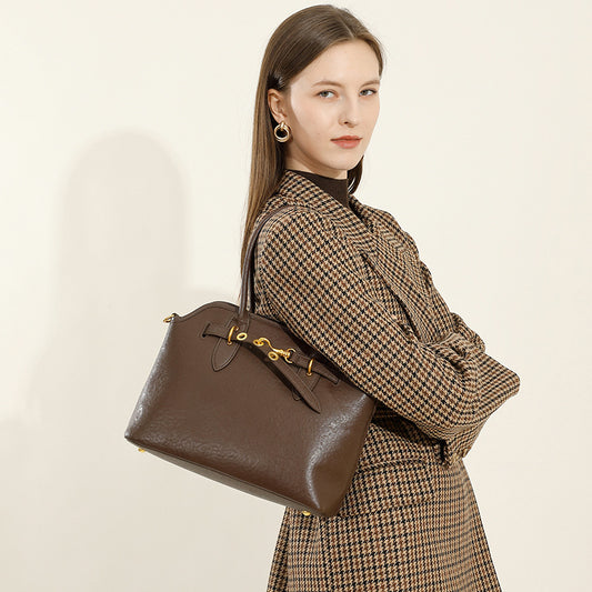 Retro Versatile Genuine Leather Shoulder Bag