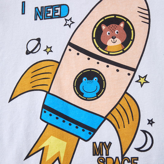 Cartoon Print Boys' Cotton T-shirt