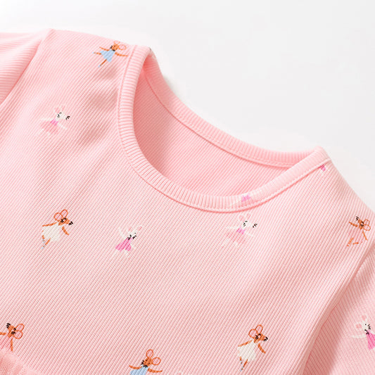 Cartoon Short Sleeve Girls' Princess Dress