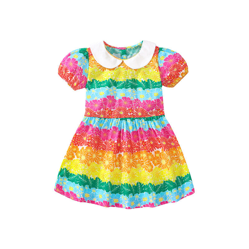 Floral Girls' Princess Dress