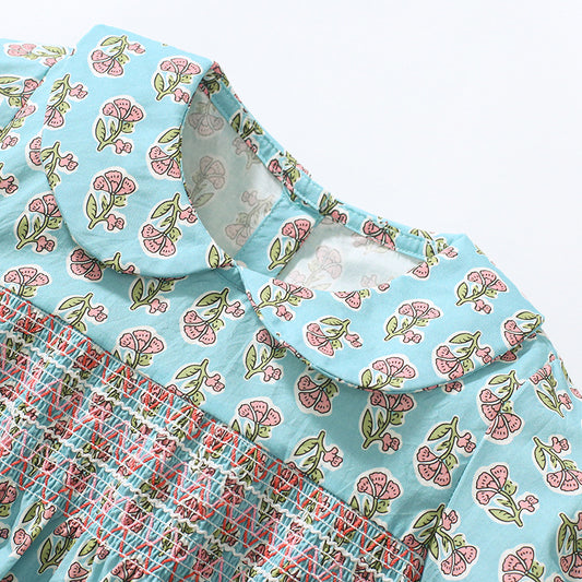 Girls' Cotton Short Sleeve Princess Dress