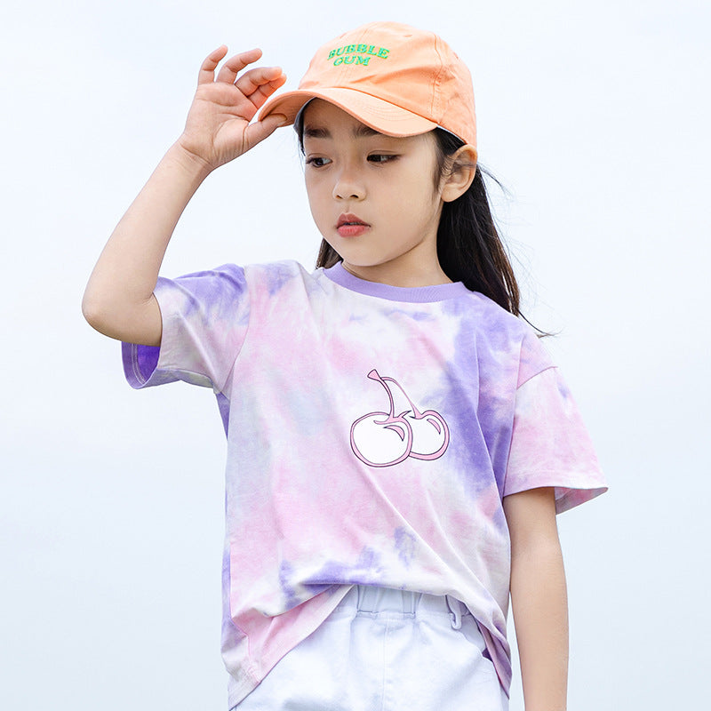 Girls' Korean Style Tie Dye T-shirt – SUNJIMISE Kids Fashion