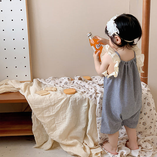 Baby Girl Plaid Romper