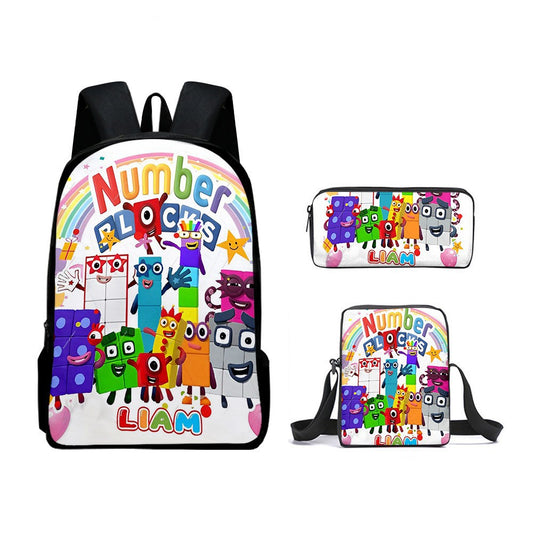 Numberblocks Children's Backpack Three-Piece Set