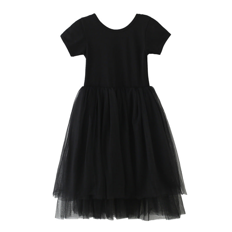 Girls' Korean-style Princess Tulle Dress Black