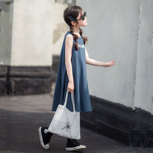Cotton Letter Print T-shirt Dress