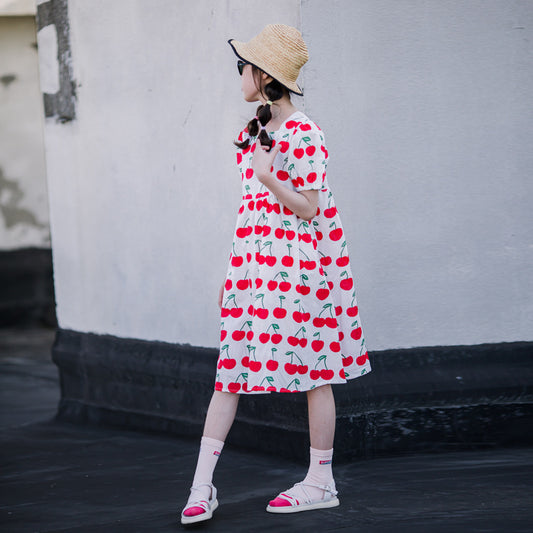 Girls' Cherry Blossom Floral Dress