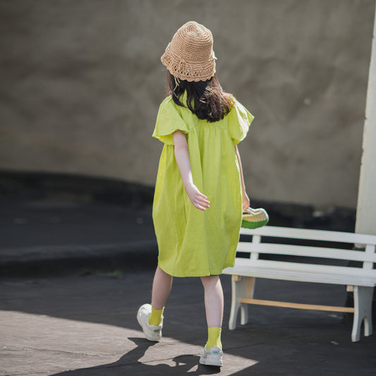 Girls' Floral Embroidery Princess Dress