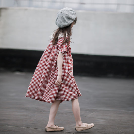 Plaid Doll-collar Princess Dress