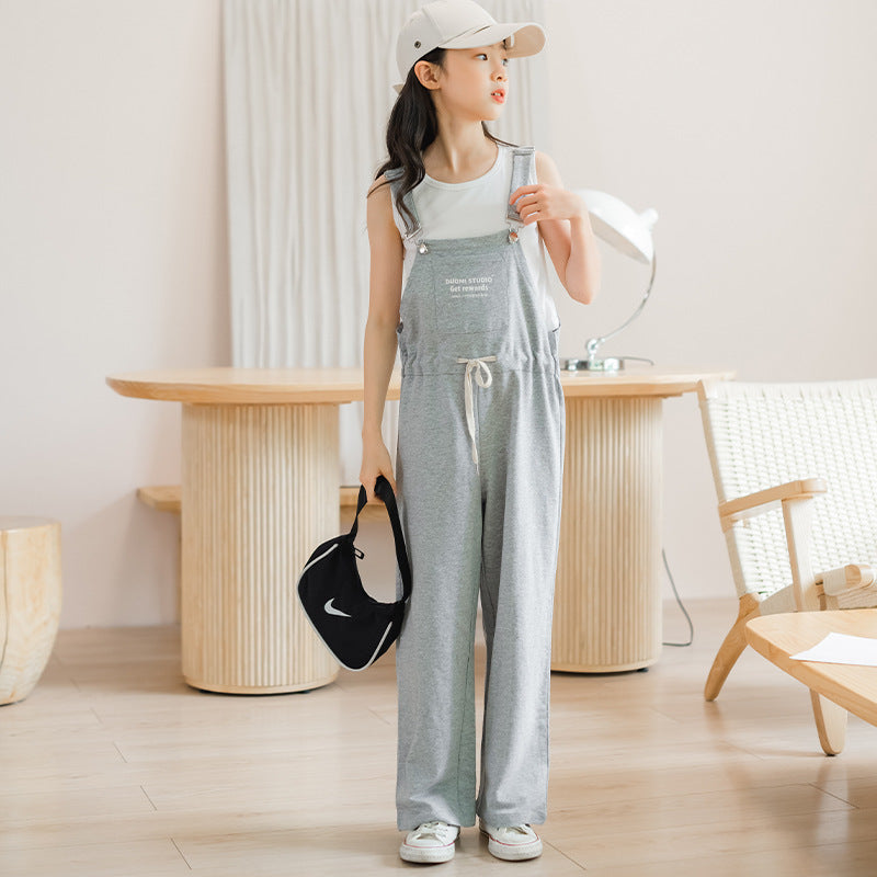 Korean Jumpsuit For Girls Korean Style Girls' Plain Color Tank Top