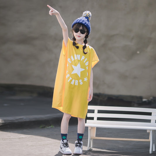 Girls' Summer Chic T-shirt Dress