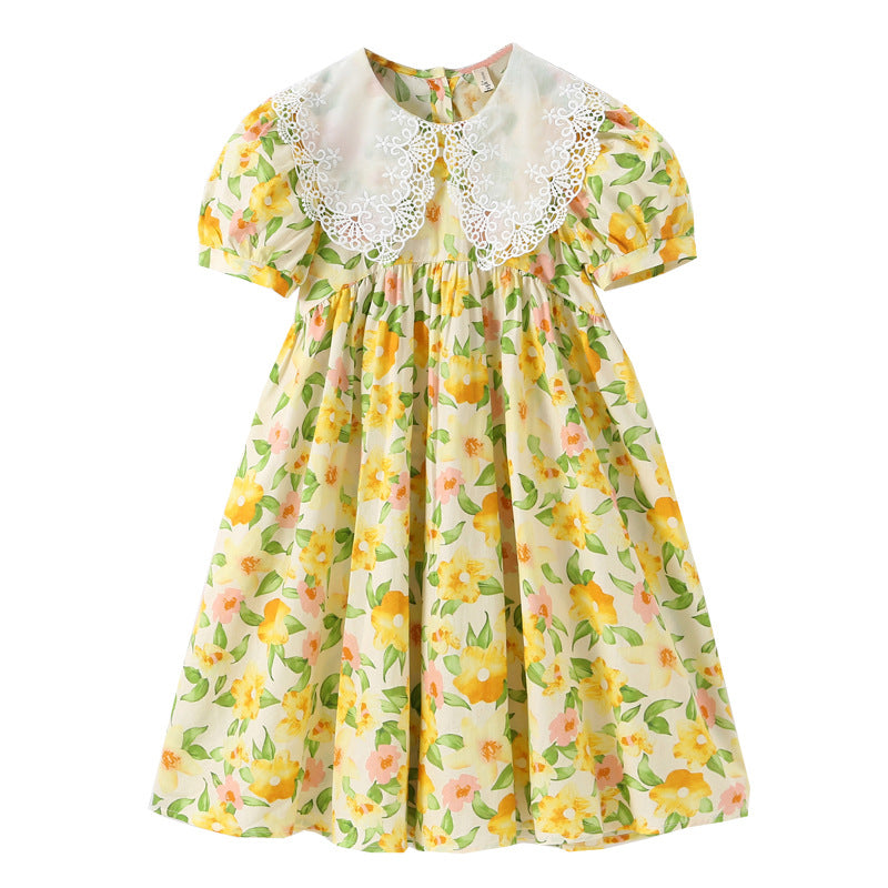 Doll Collar Floral Princess Dress